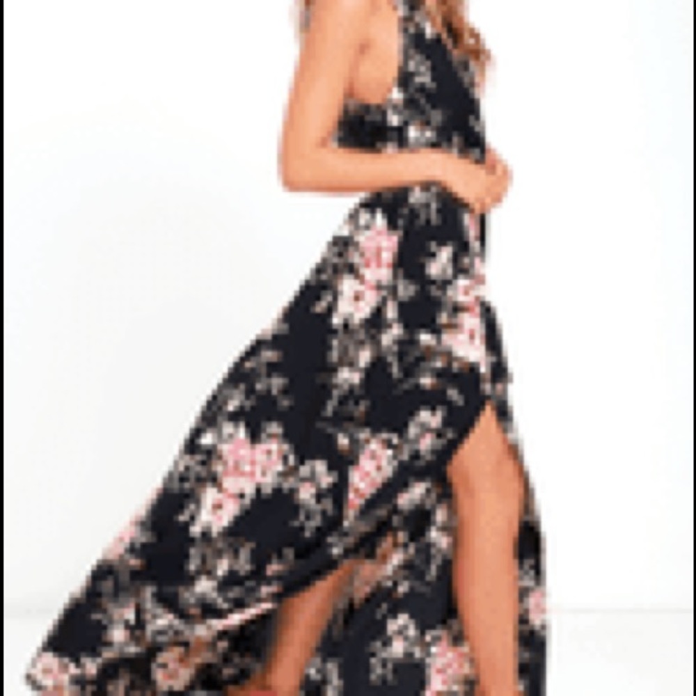 Lulus halter wedding guest dress